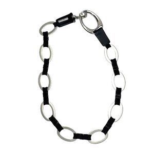 Suzi Roher Canada Stretch Belt Silver O-Rings & Brown Leather Womens M NWOT